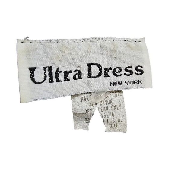 Vintage 80s Jumpsuit Womens Size Medium Black Silver Sequins Faux Tuxedo Rayon - Picture 8 of 8